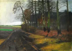 Carl Vinnen, Feldweg am Waldrand, 1893, Oil on canvas