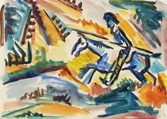 Emil von Gerliczy, Don Quichote, 1920, Watercolor