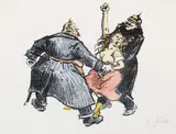Heinrich Zille, Verhaftung, 1919, Lithograph
