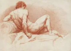 Johann Daniel Preissler, Zugeschrieben - Männlicher Akt, 1700, Sanguine