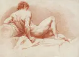 Johann Daniel Preissler, Zugeschrieben - Männlicher Akt, 1700, Sanguine