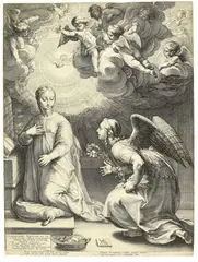 Hendrik Goltzius, Verkündigung, 1594, Engraving