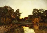 Karl Heffner, Englische Landschaft im Abendlicht