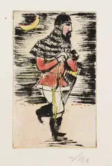 2 Blätter: Bogenschütze. Orientalische Figuren by Rolf Nesch, 1920, Etching and aquatint, sold Oct 2009