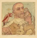 Kurt Günther, Der Tierfreund, 1928, Watercolor