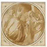 Giovanni Andrea Sirani, Präsentation Christi im Tempel, Pen and ink drawing