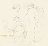 Rudolph gen. Ridolfo Schadow, Ebe ed Amore (Hebe und Amor), 1818, Pencil drawing
