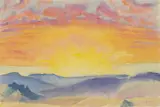 Hans Brasch, Gebirgskette, 1928, Watercolor