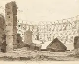 Arthur Blaschnik, Das Innere des Colosseums in Rom, Pen and India ink drawing