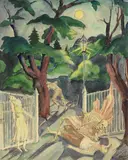 Hermann Mühlen, Darstellung mit dem Tod, 1935, Watercolor