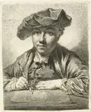 Georg Friedrich Schmidt, Georg Friedrich Schmidt, zeichnend, 1752, Etching