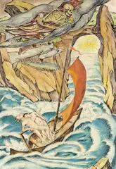Hermann Mühlen, Der Tod überbringt einen Brief, 1935, Watercolor