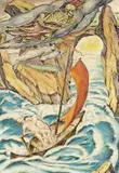 Hermann Mühlen, Der Tod überbringt einen Brief, 1935, Watercolor