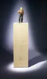 Ohne Titel (Mann mit Messer) by Stephan Balkenhol, 2002, Wooden sculpture, sold Jun 2009