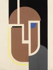 Walter Dexel, Krieger im Lederhelm, 1930, Tempera