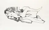 Tom Wesselmann, Monica nude with purple robe, 1990, Aquatint