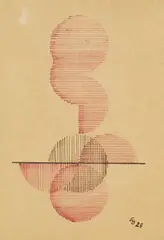 Erich Borchert, Rote Kreise, 1928, Pen and India ink drawing