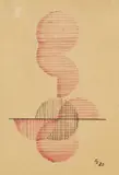 Erich Borchert, Rote Kreise, 1928, Pen and India ink drawing