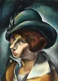 Hanns Bolz, Dame mit Hut, 1909, Oil on canvas