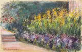 Max Liebermann, Blumenrabatte im Wannseegarten, 1924, Pastel