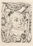 Max Beckmann, Königinbar (Selbstbildnis), 1920, Drypoint