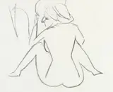 Sitzender weiblicher Rückenakt by Ernst Ludwig Kirchner, 1908, Charcoal drawing, sold Jun 2009
