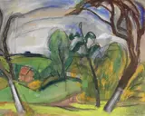 Landschaft bei Osterholz an der Flensburger Förde by Erich Heckel, 1921, Watercolour, sold Jun 2009