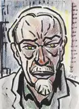 Selbstbildnis by Karl Schmidt-Rottluff, 1965, Brush and India ink drawing, sold Jun 2009