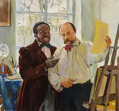 Louis Picard, Ira Aldridge im Atelier Taras Schewtschenkos, 1900, Oil