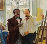 Louis Picard, Ira Aldridge im Atelier Taras Schewtschenkos, 1900, Oil