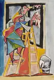 Emil Filla, Figürliche Komposition (Fensterputzende auf der Leiter)