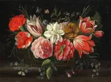 Jan van Kessel I, Blumenstillleben, 1660, Oil on copper