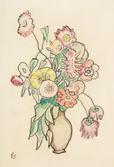 Gabriele Münter, Sommerblumen in der Vase, 1940, Watercolour