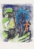 Marc Chagall, Le Profil et l'enfant rouge, 1960, Lithograph in colours