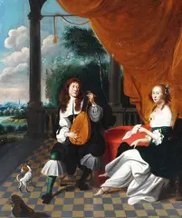 Gonzales Coques, Umkreis - Dame und Kavalier, Oil on panel