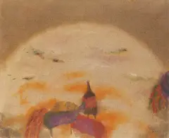 Zoran Mušič, Colline dalmate, 1966, Oil on canvas