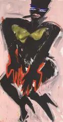 Elvira Bach, Wenn es Nacht wird in Berlin (3-teilig), 1983, Acrylic on canvas