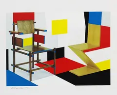 Putting on de Stijl by Richard Hamilton, 1979, Silkscreen in colours, sold Apr 2009