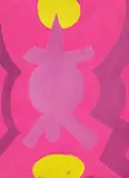 Max Ackermann, Komposition in Pink und Gelb, 1968, Acrylic on cardboard