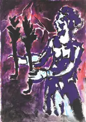 Hans Peter Adamski, Die Botschaft, 1981, Acrylic on canvas