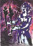 Hans Peter Adamski, Die Botschaft, 1981, Acrylic on canvas