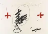 Antoni Tàpies, Dues Creus, 1975, Etching and aquatint in colours