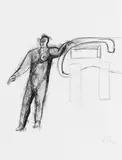 Sandro Chia, Stehender Mann, 1989, Charcoal drawing
