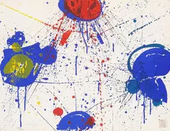 The upper red by Sam Francis, 1963, Lithograph in colours, sold Apr 2009