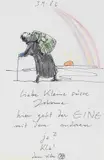 2 Blätter: Brief an Johanna. Postkarte an Kerstin by Horst Janssen, 1986, Felt-tip pen drawing, sold Apr 2009