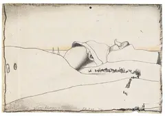 Körperlandschaften by Horst Janssen, 1970, Pencil drawing, sold Apr 2009
