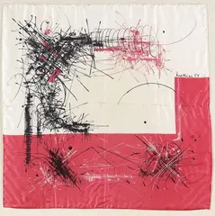 Georges Mathieu, Seidentuch, 1958, Silkscreen in colours