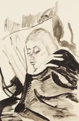 Schlafende by Erich Heckel, 1914, Brush and India ink drawing, sold Apr 2009