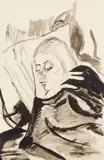 Erich Heckel, Schlafende, 1914, Brush and India ink drawing