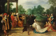 Frans Francken Ii., Salomon und die Königin von Saba, Oil on panel